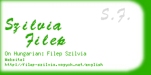 szilvia filep business card